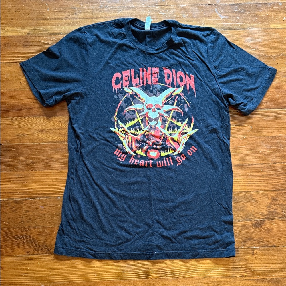 Celine Dion Black Graphic T-Shirt Men’s Large